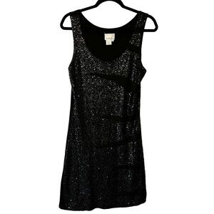 Donna‎ Morgan dress size 8 stunning black sequined cocktail dress